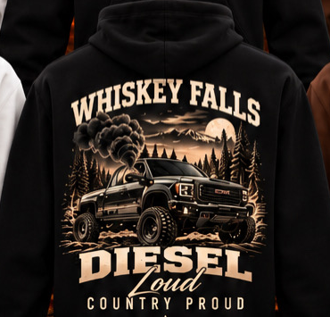 Diesel Loud Hoodie — black, varsity back print